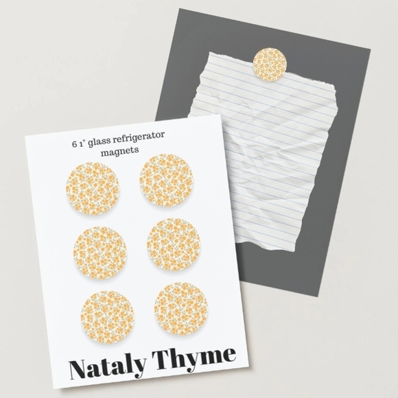 nataly thyme Other - Nataly Thyme Floral Glass Magnets